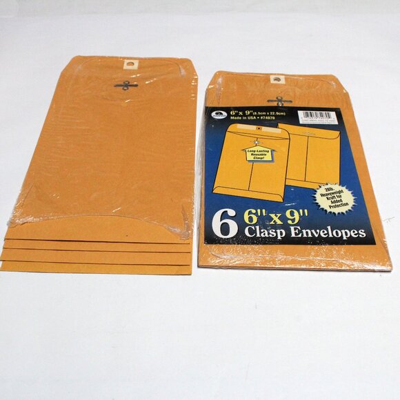 Brown Kraft Envelopes with Metal Clasps Lot or Bundle (34) Total - Picture 1 of 3